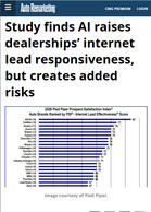 Auto Remarketing Study finds AI raises dealerships' internet lead responsiveness, but creates added risks