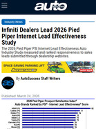 Auto Success Online Infiniti Dealers Lead 2026 Pied Piper Internet Lead Effectiveness Study