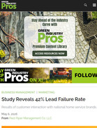 Green Industry Pros Study Reveals 42% Lead Failure Rate | Results of customer interaction with national home service brands.