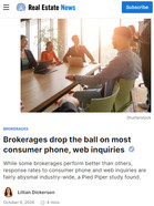 Real Estate News Brokerages drop the ball on most consumer phone, web inquiries
