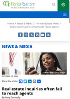 Florida Realtors Real estate inquiries often fail to reach agents